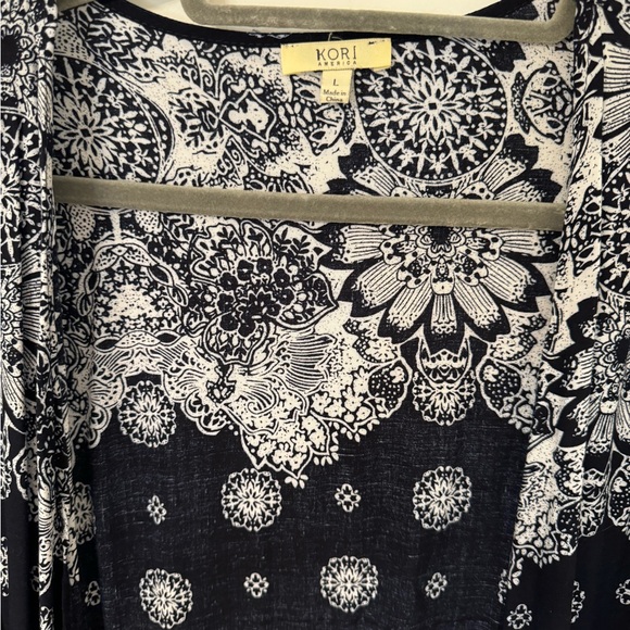 KORI America Kimono Robe, Long Cardigan Duster, Boho Maxi Coverup - Picture 3 of 5